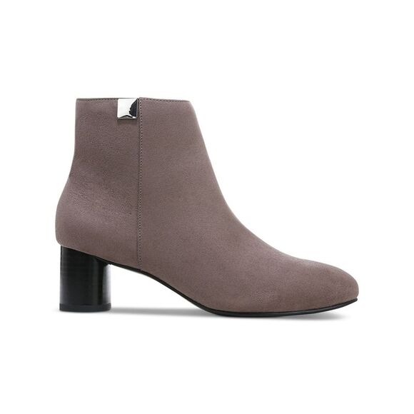 ALFANI Womens Brown Comfort Sylus Round Toe Block Heel Zip-Up Booties 8 M - Picture 2 of 4